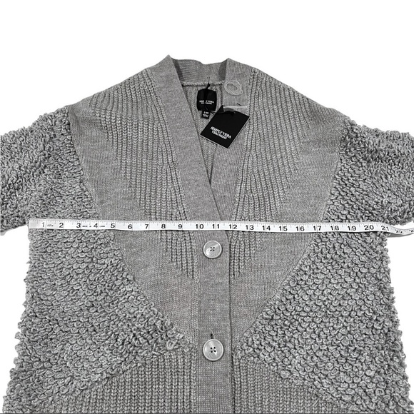 Simply Vera Wang Mixed Media Longline Chunky Cardigan Sweater S / M Gray - Picture 4 of 8